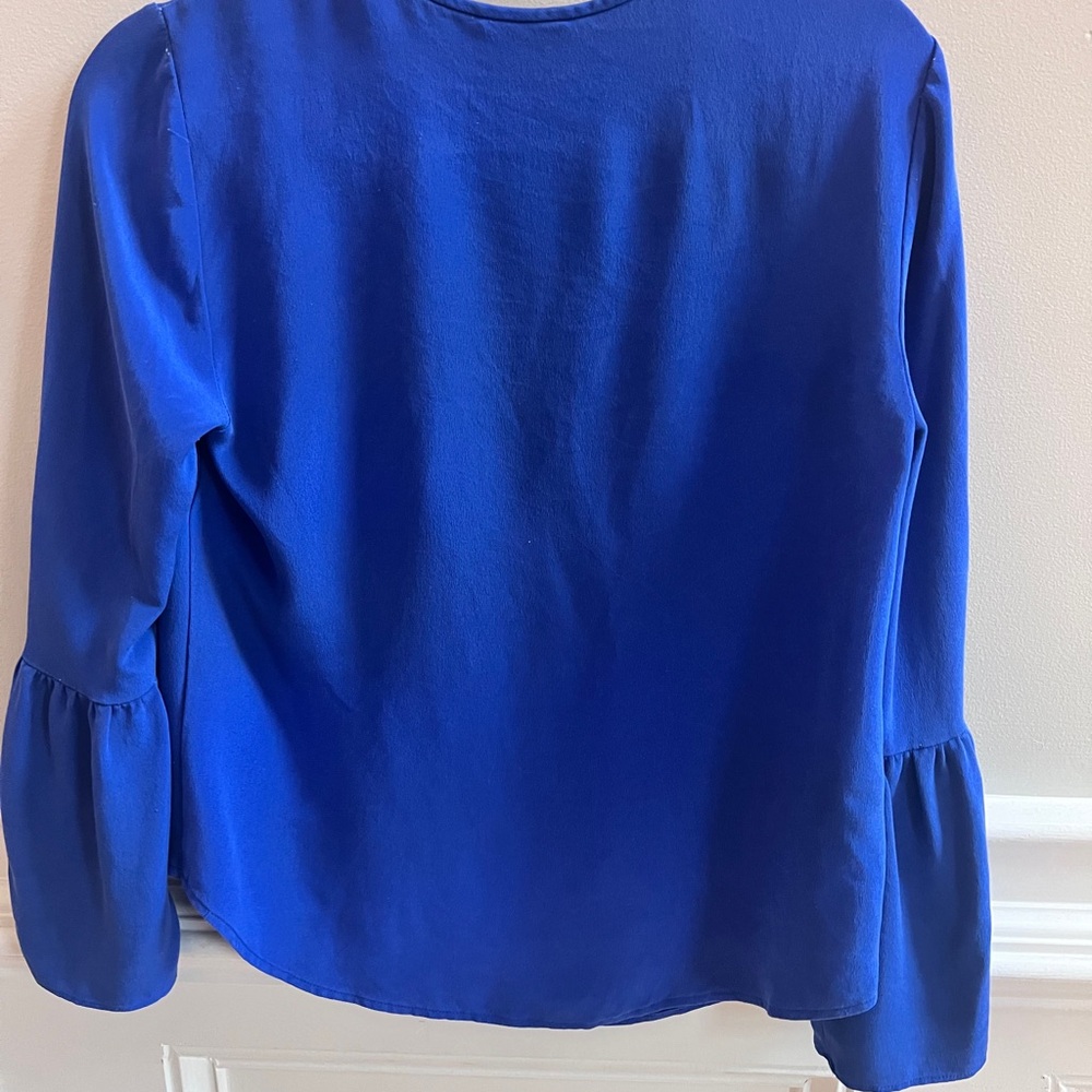J.Crew 100% Silk Blouse | Royal Blue | Size 8 - Picture 4 of 5